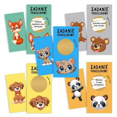 ZDRAPKI ZADANIA NA URODZINY ZABAWA dla dzieci Prezent x20