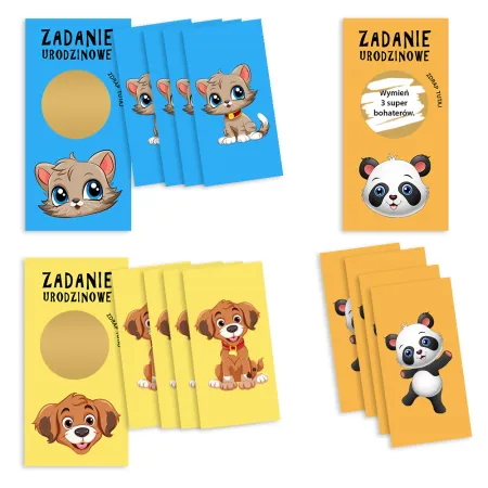 ZDRAPKI ZADANIA NA URODZINY ZABAWA dla dzieci Prezent x20