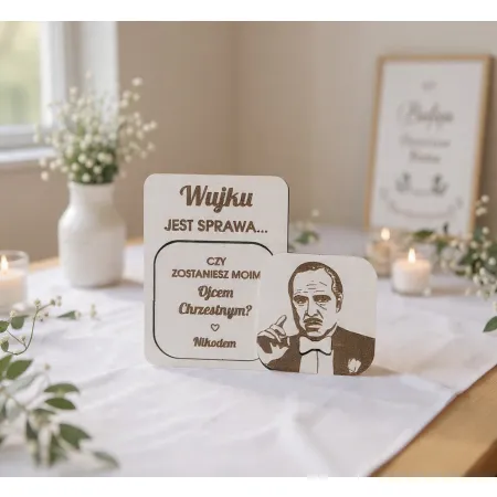 Piękna prośba o zostanie rodzicem chrzestnym magnes zestaw 2 sztuki w kopercie kraftowej