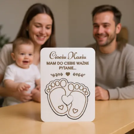 Piękna prośba o zostanie matką chrzestną magnes w kopercie kraftowej