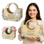 Prezent na Dzień Mamy wyjątkowa personalizowana torebka flowerbox na słodycze na kwiaty gotowy prezent