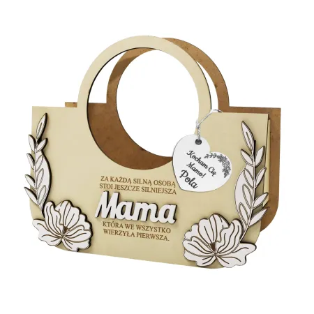 Prezent na Dzień Mamy wyjątkowa personalizowana torebka flowerbox na słodycze na kwiaty gotowy prezent