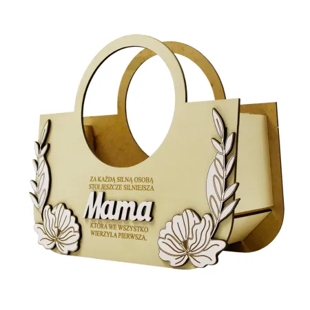 Prezent na Dzień Mamy wyjątkowa personalizowana torebka flowerbox na słodycze na kwiaty gotowy prezent