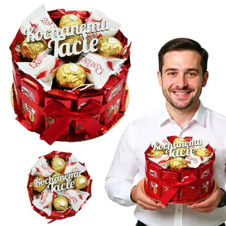 Tort Słodki Prezent Upominek Zestaw Słodyczy Box na Dzień Ojca taty