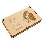 Drewniane pudełko na pieniądze na ślub prezent pamiątka wesele personalizowany grawer