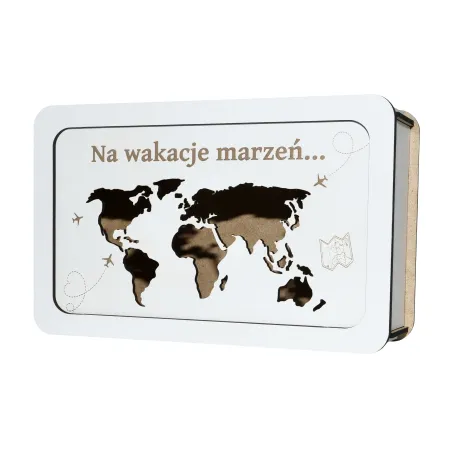 Biała Skarbonka Wykreślana Na Wakacje marzeń - wielokrotnego użytku Wyzwanie Oszczędzanie
