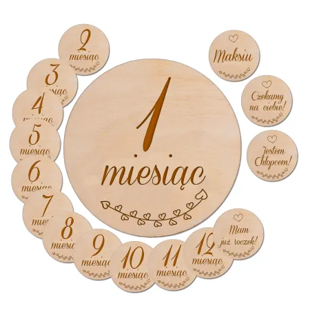 Personalizowane Tabliczki do zdjęć z miesiącami do sesji zdjęciowej na roczek