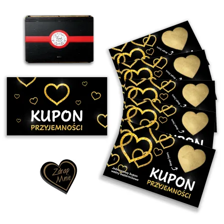 Kupony Przyjemności Zdrapek VOUCHER 25x w pudełku dla niej niego dla ukochanej na każdą okazje