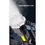 Akumulatorowa Latarka LED o dużej mocy 7 LED kempingowa, wędkarstwo Dzień