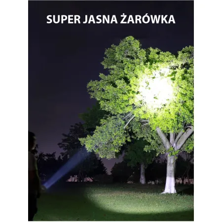 Akumulatorowa Latarka LED o dużej mocy 7 LED kempingowa, wędkarstwo Dzień