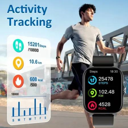 KESHUYOU 2025 Nowość inteligentny Smartwatch zegarek Bluetooth prezent